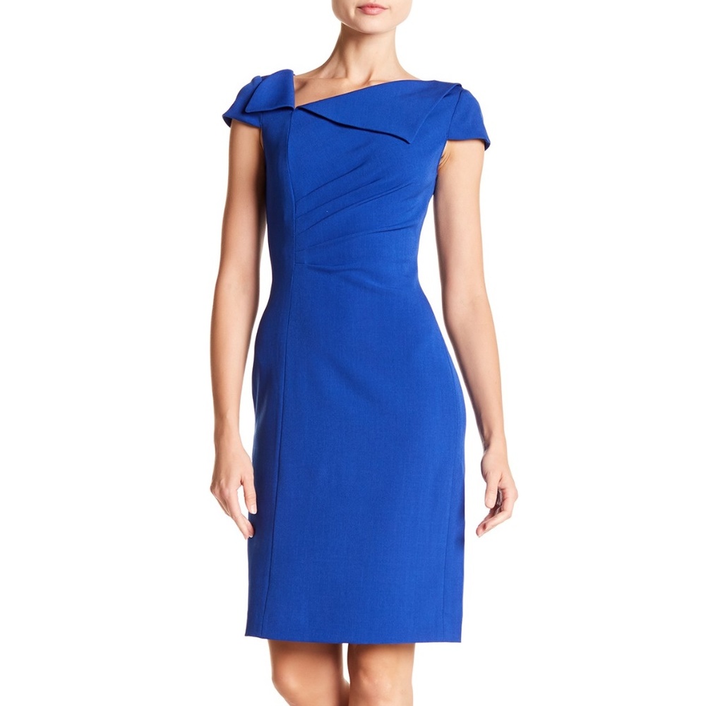 Tahari ASL “Kathy” dress w/ Asymmetrical Collar